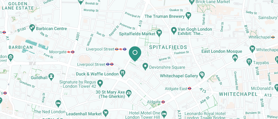 Screenshot of the map where Your Sexual Health's private STD clinic is in London Victoria Avenue
